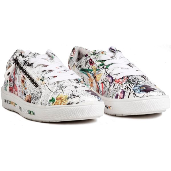 Womens Jana 23661 Sneakers In White Floral | Soletrader