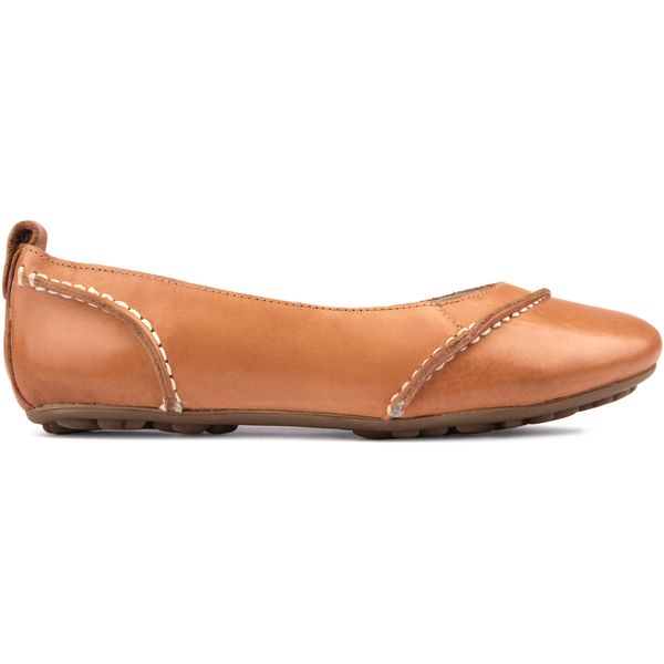 Hush Puppies Janessa Ladies Leather Casual Shoes Tan UK 5