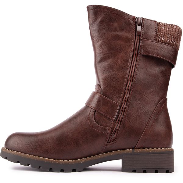 Lotus Boots Tan Leather Mid Calf Boots Lotus Mid Calf Biker Boots