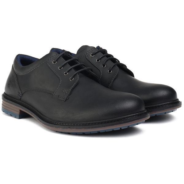 Mens Hush Puppies Julian Shoes In Black | Soletrader display picture 1