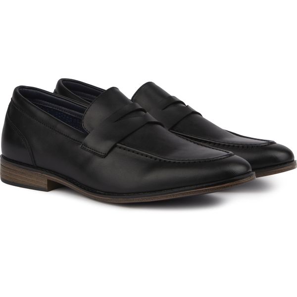 Men formal black leather loafers. NWT Men main image 3