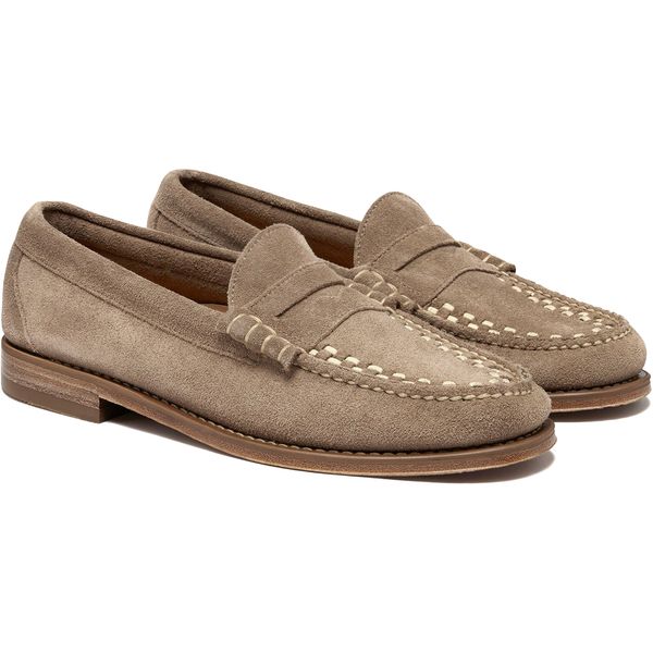 Mens G.H.Bass Weejuns Heritage Larson Weave Loafers In Earth Suede