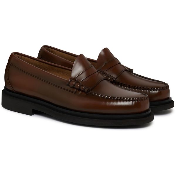 Mens G.H.Bass Weejuns Larson Step Penny Loafers In Mid Brown