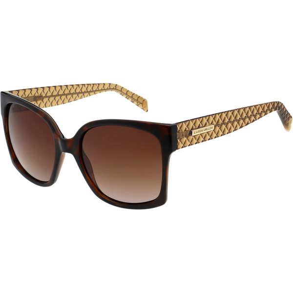 Womens Karen Millen Km5059 Sunglasses In Tortoiseshell & Toffee 