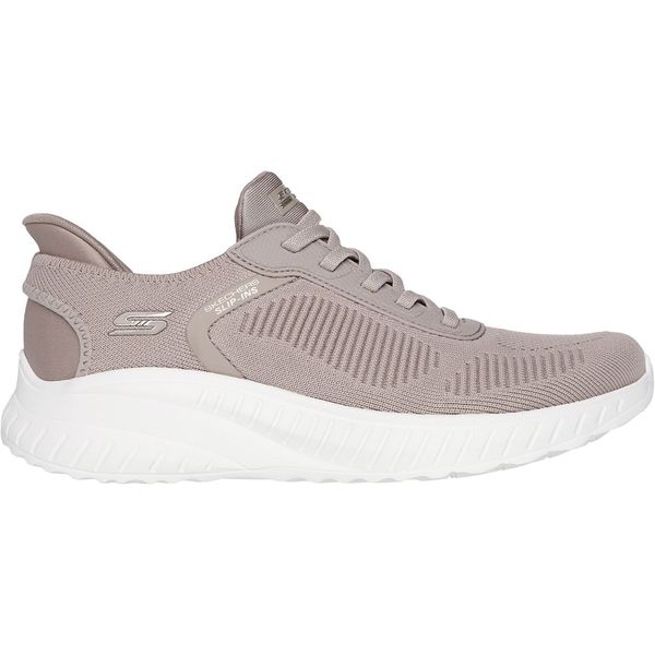 Womens Skechers Bobs Sport Squad Chaos Shoes In Taupe | Soletrader