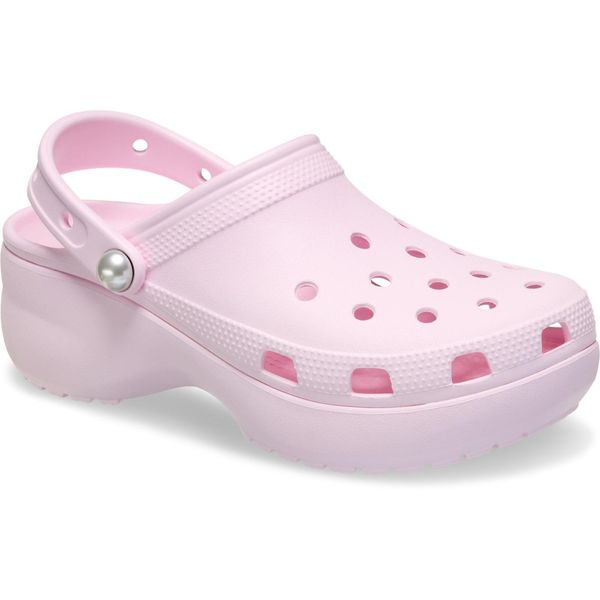 Womens Crocs Classic Platform Clogs In Pink Milk Soletrader