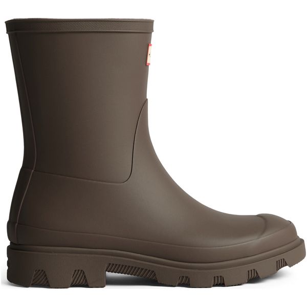 Mens Hunter Downpour Short Wellington Boots In Chocolate Brown
