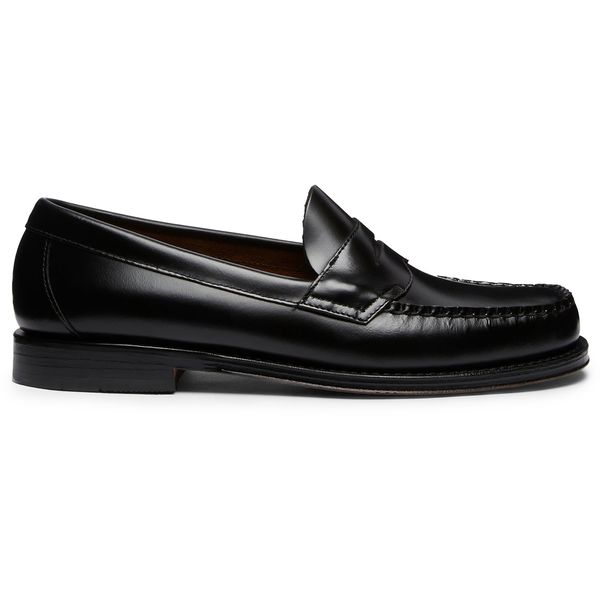 Mens G.H.Bass Weejuns Logan Penny Loafers In Black Leather