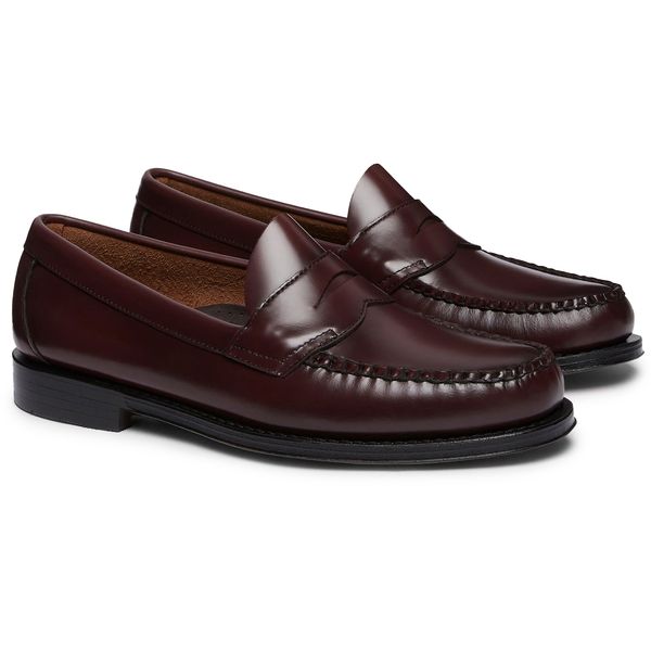 Mens G.H.Bass Weejuns Logan Penny Loafers In Wine Leather | Soletrader