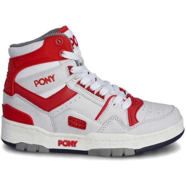 Unisex Pony M-100 Trainers In White/Red Soletrader