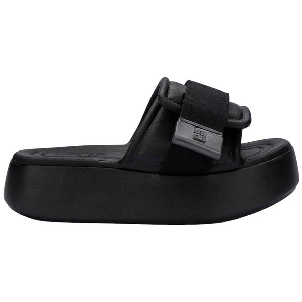 Womens Melissa Free Fuzzy Slide Platforms In Black | Soletrader