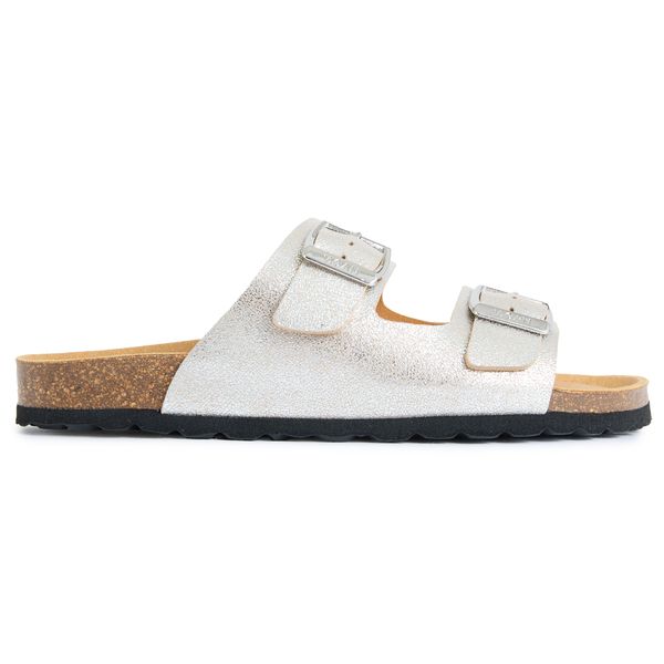 Womens V.Gan Vegan Mango Comfort Footbed Sandals In Silver