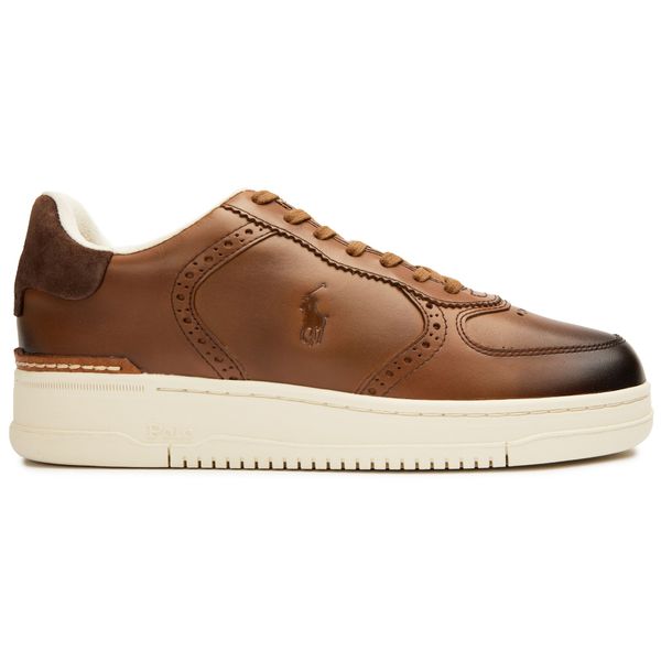 Mens Polo Ralph Lauren Masters Court Sneakers In Tan  display picture 3