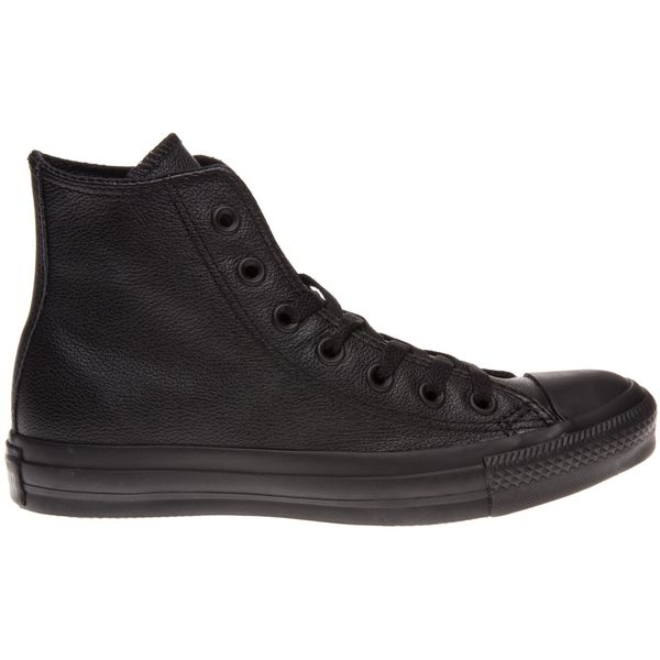 Black leather chuck taylors high top online