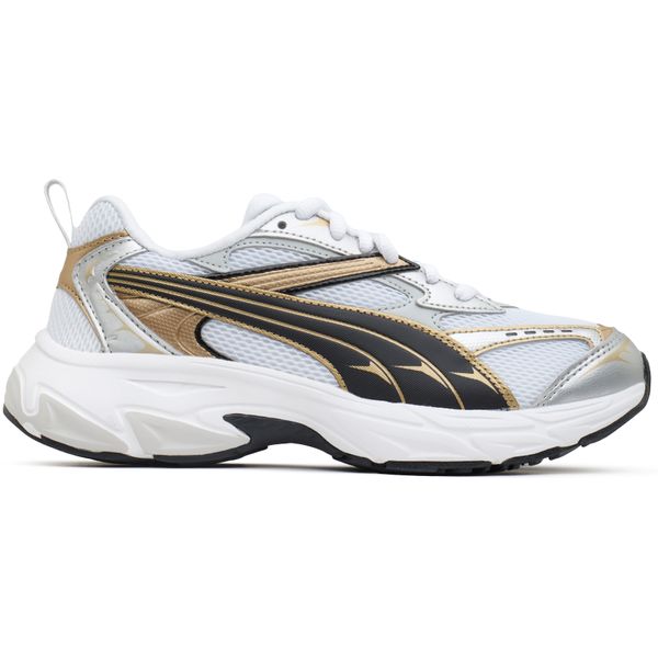 Boys & Girls Puma Morphic Sneakers In White/Gold | Soletrader