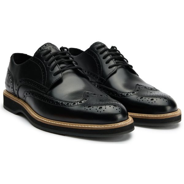 Mens Cole Haan Morse Grand Wingtip Shoes In Black | Soletrader