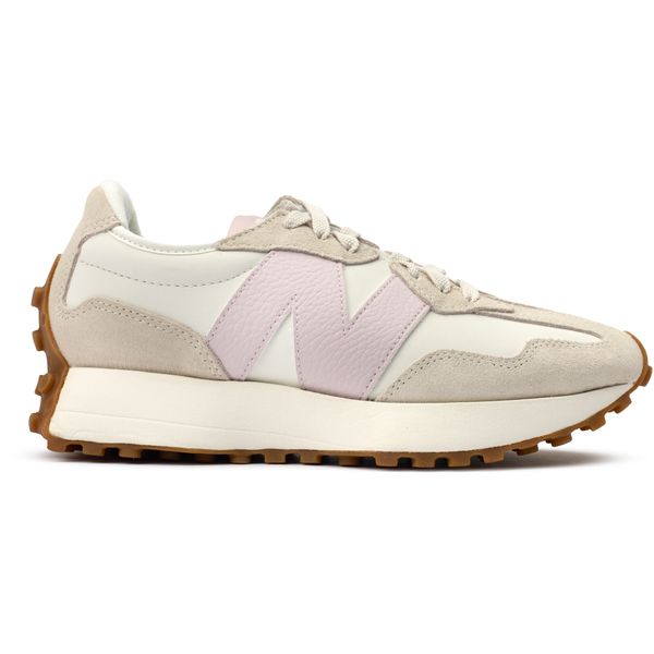 Womens New Balance 327 Sneakers In White/Pink | Soletrader