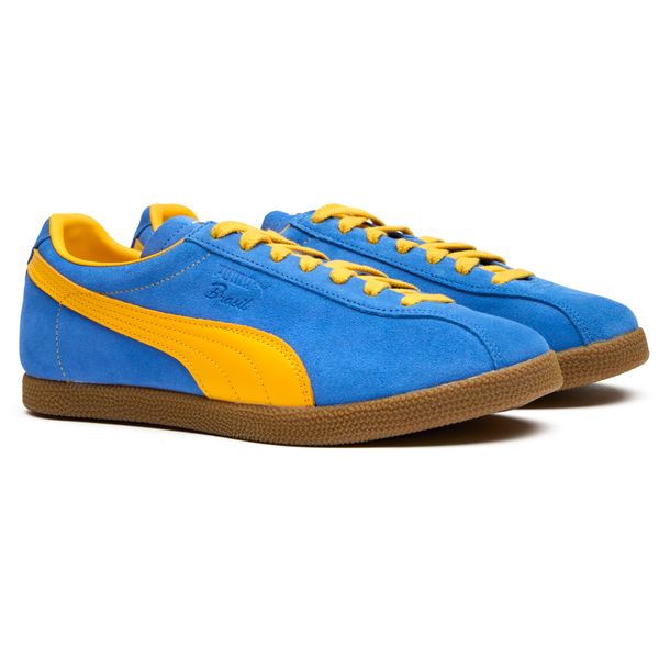 Mens Puma Brasil Sneakers In Vivid Blue/Tangerine | Soletrader