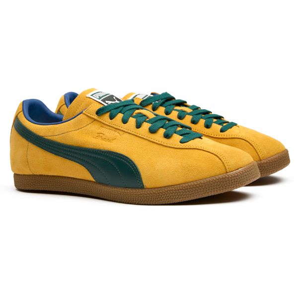 Mens Puma Brasil Sneakers In Tangerine/Dark Myrtle | Soletrader