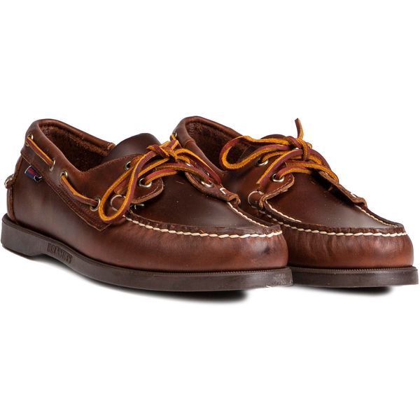 Mens Sebago Dockside Portland Waxed Shoes In Brown Gum | Soletrader
