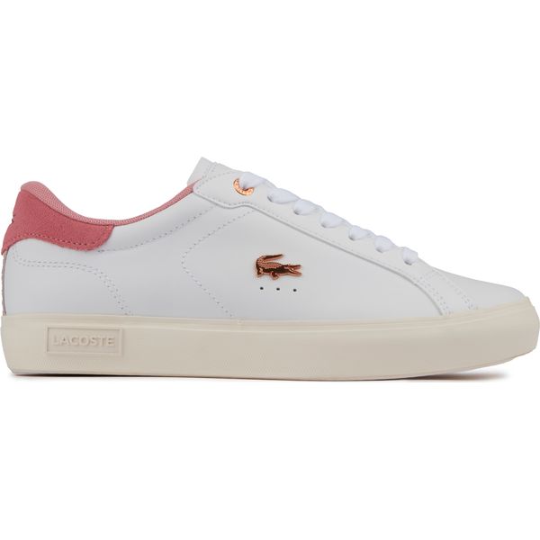 Pink and white shops lacoste trainers