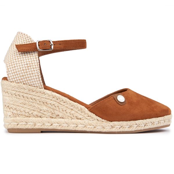 Ribbon wedge sole sandals 茶色 Madera Wedge Sandal