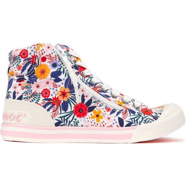 Womens Rocket Dog Jazzin Hi Trainers In White Multi Soletrader