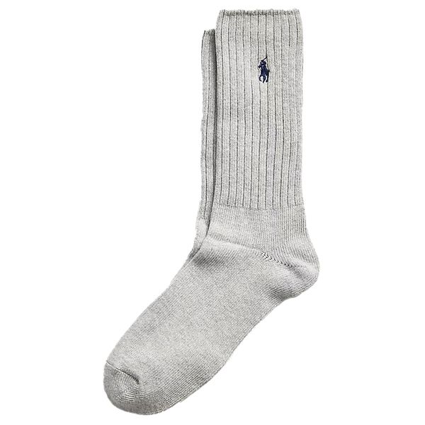Mens Polo Ralph Lauren Rib Crew Socks In Grey | Soletrader
