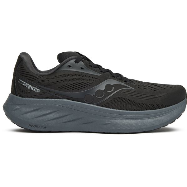 Mens Saucony Ride 18 Trainers In Black Black | Soletrader