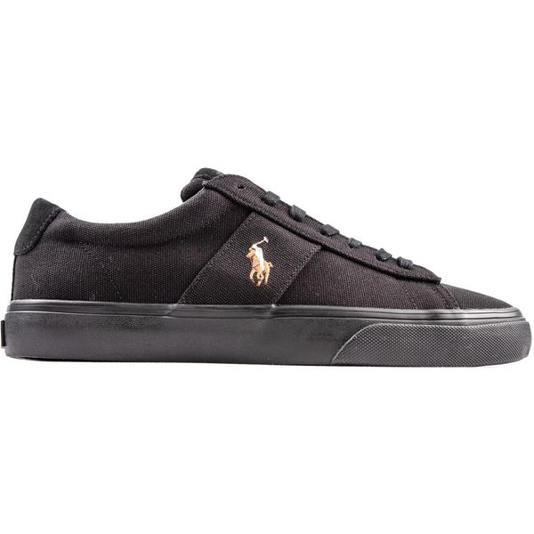 Polo ralph lauren sayer leather trainers in orders black