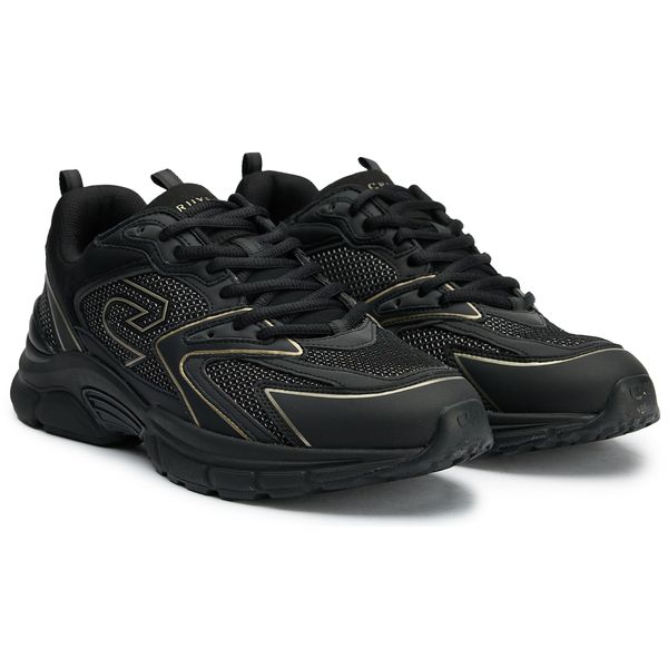 Mens Cruyff Scorpius Sneakers In Black Gold | Soletrader