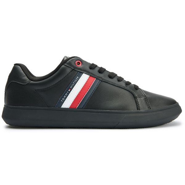Mens Tommy Hilfiger Essential Cupsole Sneakers In Black | Soletrader