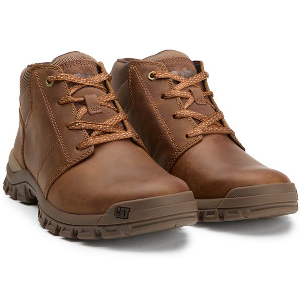 Caterpillar Men\'s Tan Leather Chukka Boots Mens Caterpillar Threshold Chukka Boots In Mushroom | Soletrader main image 4