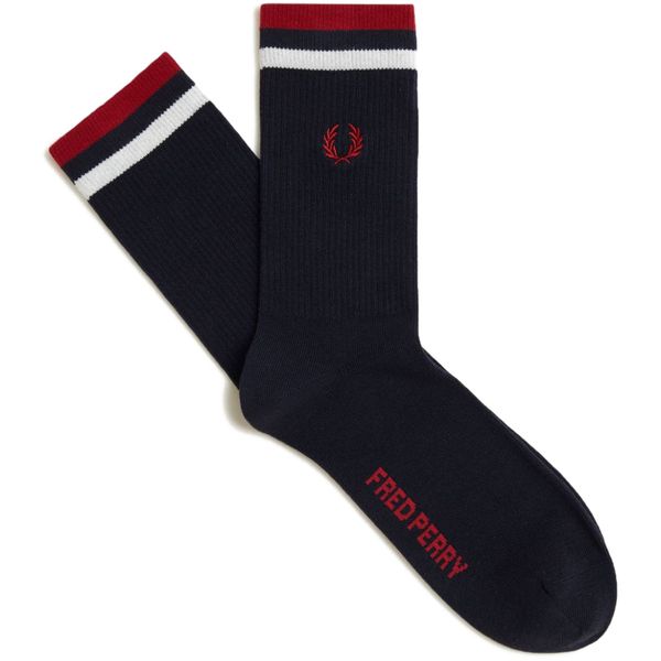 Mens Fred Perry Tipped Sport Socks In Navy Blue | Soletrader