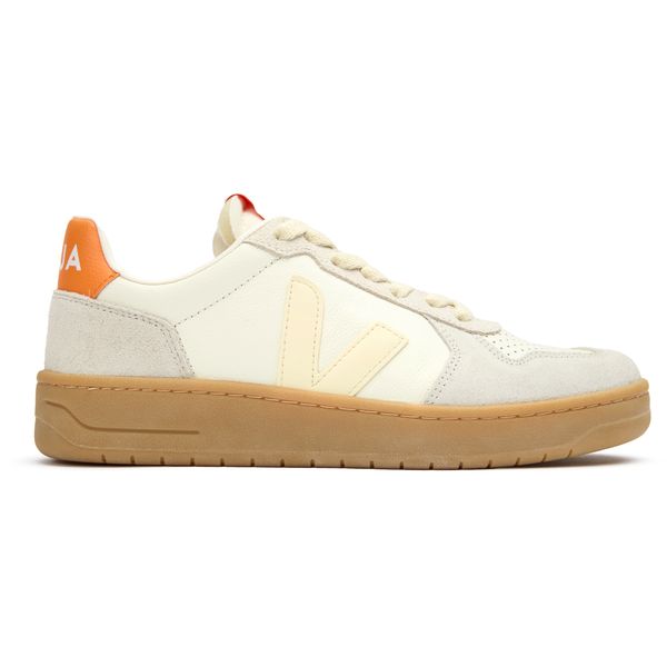 Womens Veja V-82 Leather Sneakers In Calcaire/Fury | Soletrader