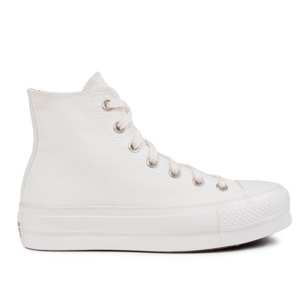 Womens Converse All Star Lift Hi Trainers In Natural/White | Soletrader