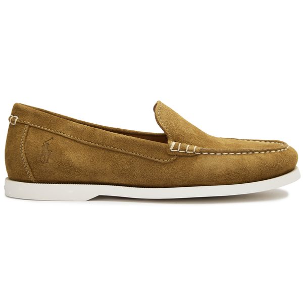 Mens Polo Ralph Lauren Merton Suede Venetian Shoes In Desert  display picture 1