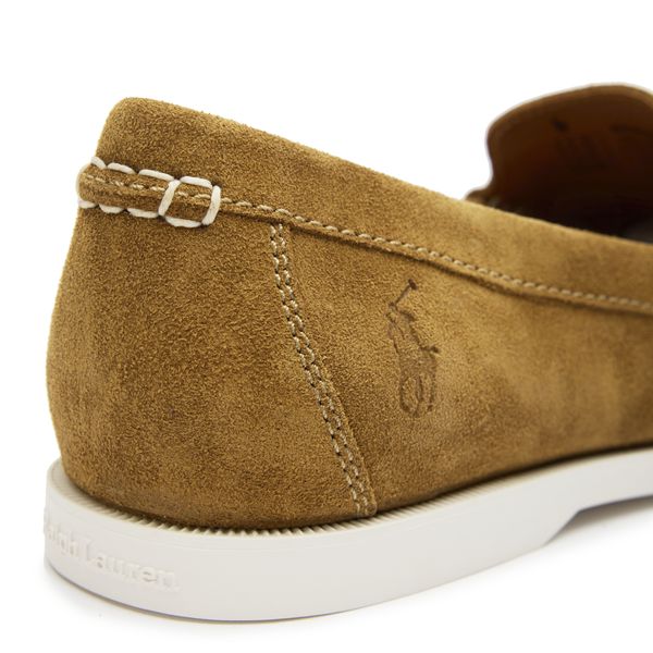 Mens Polo Ralph Lauren Merton Suede Venetian Shoes In Desert  display picture 1