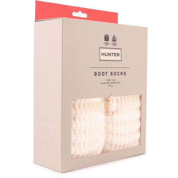 Damen Hunter Tall Waffle Welly Socken In Weiß Soletrader