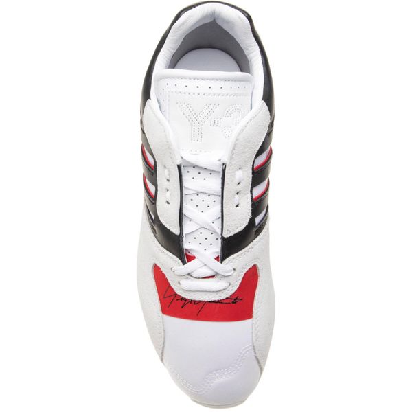 Mens Y-3 Zx Run Trainers In Ftwwht/Black/Red | Soletrader