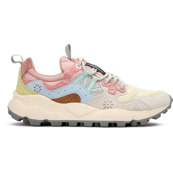 Womens Flower Mountain Yamano 3 Sneakers In Creme/Blue/Pink