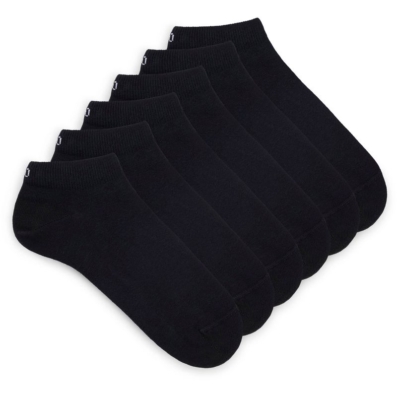 Hugo Mens 6 Pack Trainer Socks Black