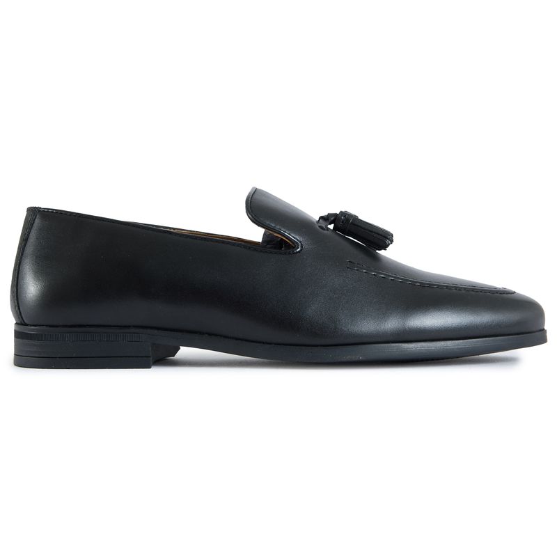 Walk London Mens Ischia Tassel Loafers Shoes Black