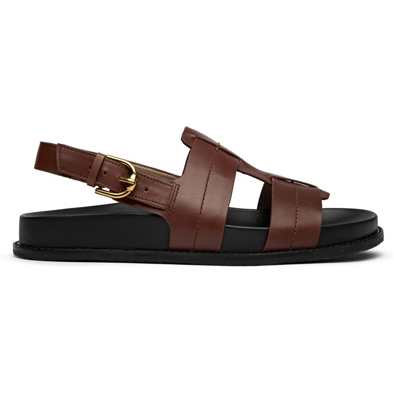 Cole Haan Womens Marlee Fisherman Flats Sandals Brown