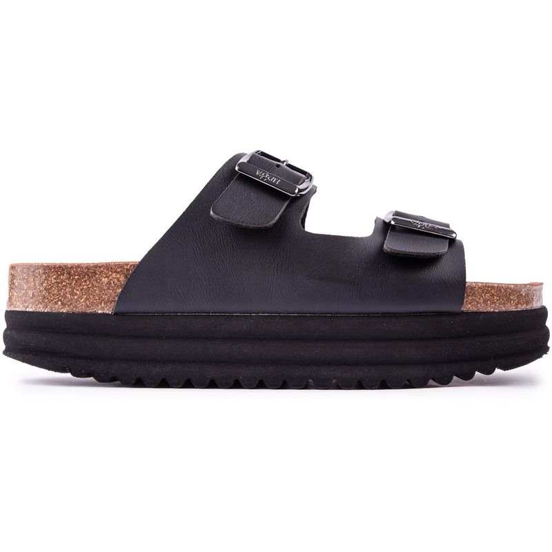 V.Gan Womens Vegan Plum Footbed Platforms Sandals Black