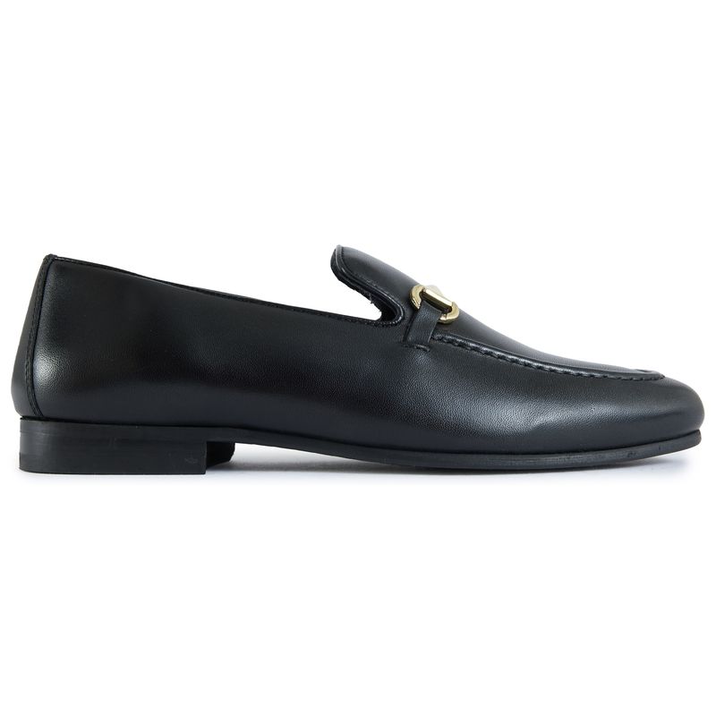 Walk London Mens Trent Trim Loafers Shoes Black