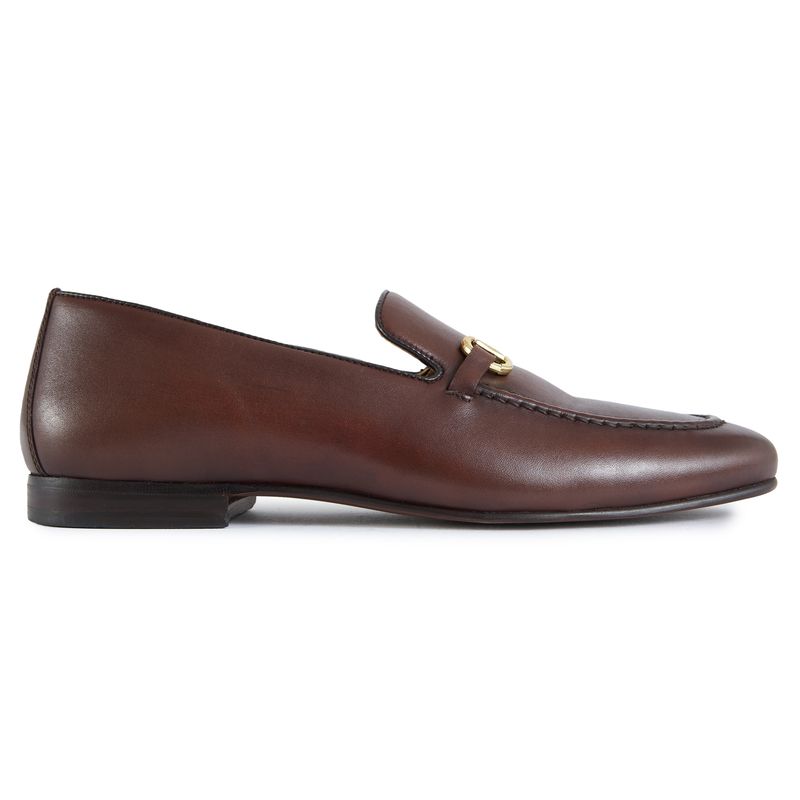 Walk London Mens Trent Trim Loafers Shoes Brown