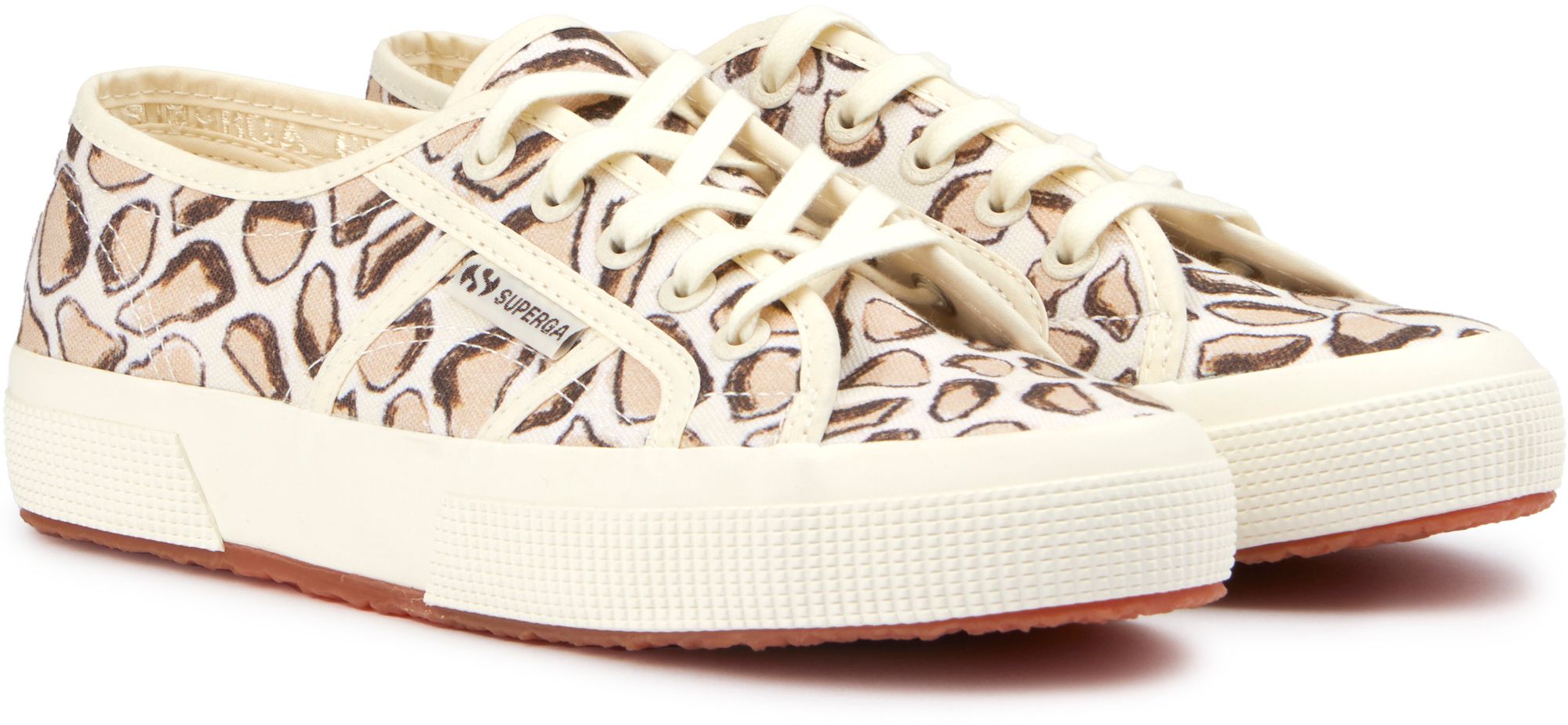 Womens Superga 2750 Giraffa Print Trainers In Beige Natural Giraffa Print Soletrader