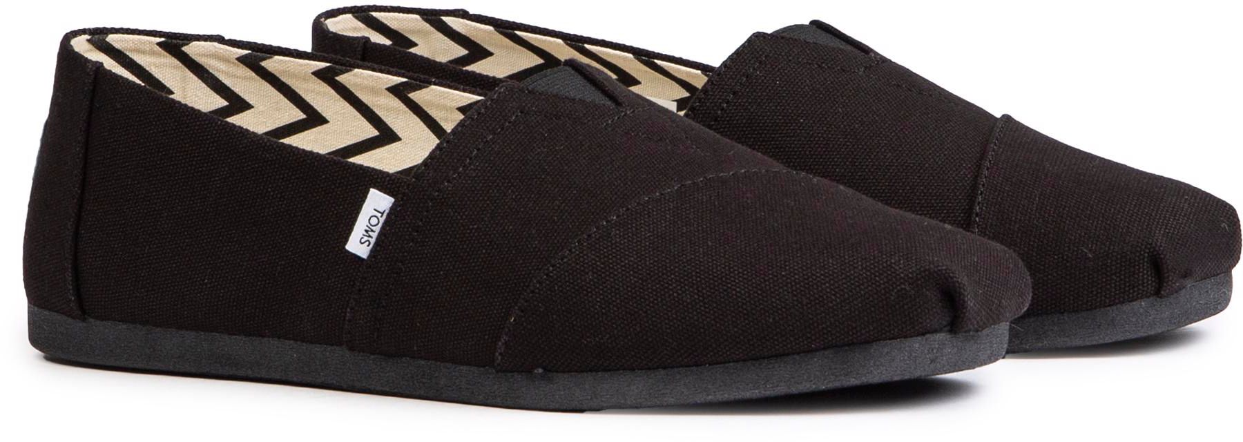 Womens Toms Recycled Cotton Alpargata Shoes In Black Soletrader