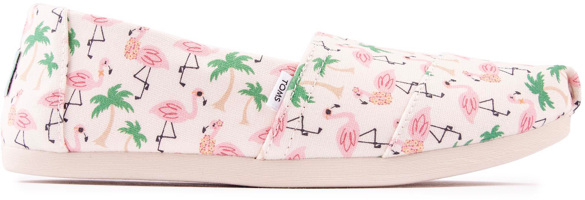 Toms fashion flamingo print shoes